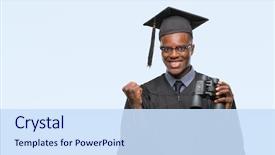  Presentation with african american church - Cool new presentation theme with graduation - young graduated african american man backdrop and a sky blue colored foreground