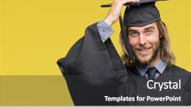  Presentation with face head in anatomy - Cool new presentation with graduation - young handsome graduate man backdrop and a dark gray colored foreground