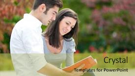  Presentation with sports table tennis two ping - Slide set having graduation book - portrait of two students talking background and a yellow colored foreground