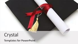  Presentation with diploma - Cool new theme with graduation cap - university diploma backdrop and a light gray colored foreground