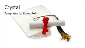  Presentation with graduation white cap - Audience pleasing PPT layouts consisting of graduation cap and diploma isolated backdrop and a white colored foreground