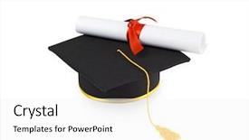  Presentation with graduation white cap - Theme having graduation cap and diploma background and a white colored foreground