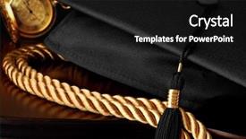  Presentation with graduation - Slide set with graduation cap and tassel honor background and a black colored foreground