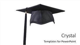  Presentation with graduation white cap - Amazing slides having graduation cap on the white backdrop and a white colored foreground