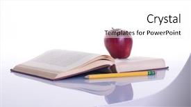  Presentation with future education - Cool new presentation theme with graduation cap with an apple backdrop and a  colored foreground