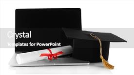  Presentation with diploma - Presentation having graduation cap with laptop background and a black colored foreground