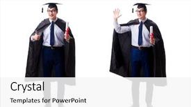  Presentation with octopus on isolated white - PPT theme having graduation collage - student graduate isolated on white background and a  colored foreground