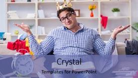  Presentation with working togheter kids - Beautiful theme featuring graduation crown - young man working studying backdrop and a  colored foreground