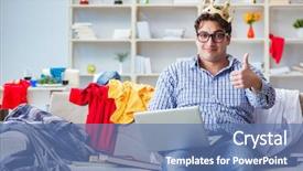  Presentation with working of lung - Beautiful theme featuring graduation crown - young man working studying backdrop and a  colored foreground