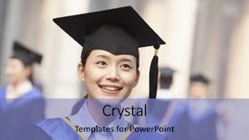  Presentation with female reproductive system - Slide deck having graduation day - young female graduate smiling background and a  colored foreground