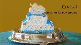  Presentation with cut - Colorful slides enhanced with graduation flowers - freshly baked cake ready backdrop and a  colored foreground