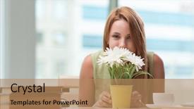  Presentation with test exam student - Colorful theme enhanced with graduation flowers - young student preparing for exams backdrop and a  colored foreground