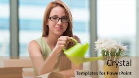  Presentation with test exam student - Slide deck having graduation flowers - young student preparing for exams background and a  colored foreground