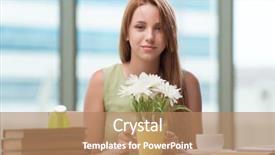  Presentation with student - Audience pleasing PPT theme consisting of graduation flowers - young student preparing for exams backdrop and a  colored foreground