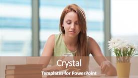  Presentation with student - Slides consisting of graduation flowers - young student preparing for exams background and a  colored foreground