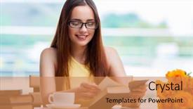  Presentation with school - Slide deck enhanced with graduation flowers - young woman preparing for school background and a  colored foreground