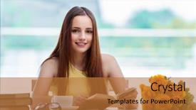  Presentation with young children at school - Colorful presentation design enhanced with graduation flowers - young woman preparing for school backdrop and a  colored foreground