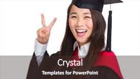  Presentation with asia - PPT theme having graduation girl - happy asia graduate student background and a  colored foreground
