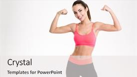  Presentation with fitness - Amazing PPT theme having graduation girl - portrait of a beautiful fitness backdrop and a white colored foreground