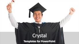  Presentation with certificate model - Audience pleasing presentation design consisting of graduation gown showing certificate backdrop and a dark gray colored foreground