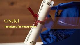  Presentation with grown - Audience pleasing slide deck consisting of graduation-grown-and-mortar-board backdrop and a tawny brown colored foreground