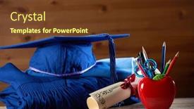  Presentation with grown - Cool new PPT layouts with graduation-grown-and-mortar-board backdrop and a tawny brown colored foreground