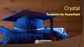  Presentation with grown - Slide deck enhanced with graduation-grown-and-mortar-board background and a tawny brown colored foreground