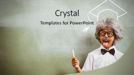  Presentation with graduation black graduate hat - Beautiful PPT theme featuring graduation hat vector against boy backdrop and a light gray colored foreground