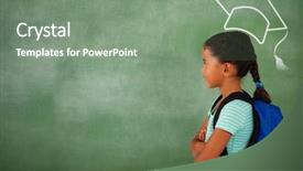  Presentation with vector - PPT layouts featuring girl with her arms cross background and a gray colored foreground