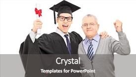  Presentation with graduation - Slide set having graduation isolated on white background background and a dark gray colored foreground