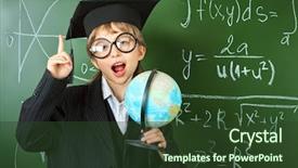  Presentation with graduation kids - Slide deck featuring graduation kids - portrait of a schoolboy background and a tawny brown colored foreground