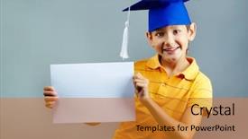  Presentation with blank portrait a4 - Audience pleasing slide deck consisting of graduation kids - portrait of happy boy backdrop and a gold colored foreground