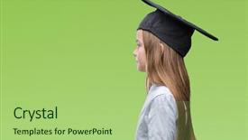  Presentation with natural - PPT layouts with graduation kids - young beautiful girl wearing graduate background and a mint green colored foreground