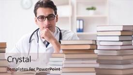  Presentation with medical student - PPT theme having graduation microbiology - medical student preparing for university background and a  colored foreground