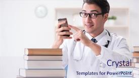  Presentation with medical student - PPT theme enhanced with graduation microbiology - medical student preparing for university background and a sky blue colored foreground