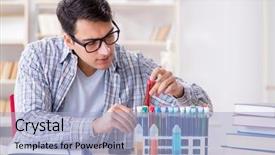  Presentation with medical student - Presentation theme with graduation microbiology - medical student sitting background and a  colored foreground