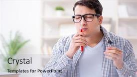  Presentation with medical student - Colorful presentation enhanced with graduation microbiology - medical student sitting backdrop and a  colored foreground