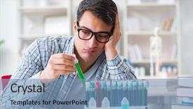  Presentation with medical student - Presentation design having graduation microbiology - medical student sitting background and a  colored foreground