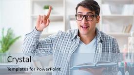  Presentation with medical case study - Beautiful presentation featuring graduation microbiology - medical student sitting backdrop and a  colored foreground