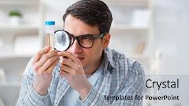  Presentation with medical student - Colorful PPT theme enhanced with graduation microbiology - medical student sitting backdrop and a  colored foreground