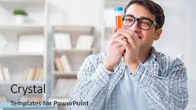  Presentation with medical case study - PPT theme having graduation microbiology - medical student sitting background and a  colored foreground