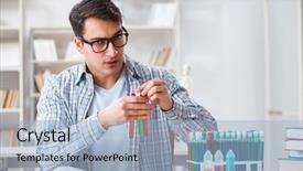  Presentation with medical student - PPT theme having graduation microbiology - medical student sitting background and a  colored foreground