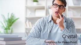  Presentation with medical case study - Slide set featuring graduation microbiology - medical student sitting background and a  colored foreground