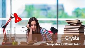  Presentation with chemistry - Beautiful slides featuring graduation microbiology - sad student preparing for chemistry backdrop and a  colored foreground