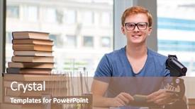  Presentation with microbiology - Colorful PPT layouts enhanced with graduation microbiology - young student tired and exhausted backdrop and a coral colored foreground