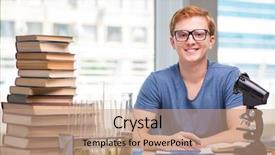  Presentation with tired - Audience pleasing theme consisting of graduation microbiology - young student tired and exhausted backdrop and a coral colored foreground