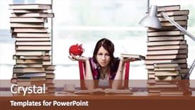  Presentation with student - Beautiful slides featuring high school tuition - concept of expensive textbooks backdrop and a tawny brown colored foreground