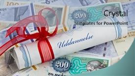  Presentation with danish - Colorful PPT layouts enhanced with danish crowns currency from denmark backdrop and a light blue colored foreground