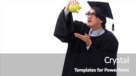  Presentation with university - Beautiful PPT layouts featuring graduationmoney - young handsome man graduating backdrop and a black colored foreground
