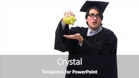  Presentation with cooperative university - PPT theme consisting of graduationmoney - young handsome man graduating background and a black colored foreground